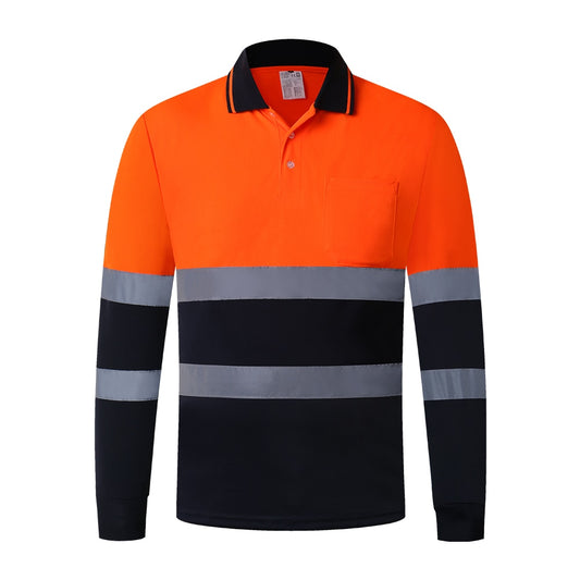 M-4XL HI VIS Long Sleeve Workwear Shirt with Reflective Tape - 2 colours