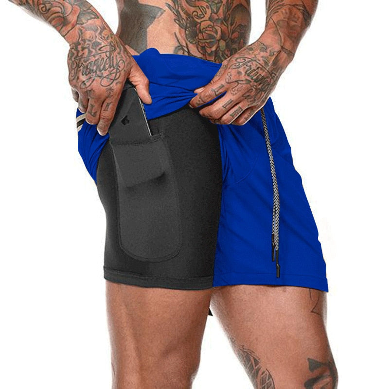 S-XXL 2 in 1 sports training shorts - MANY COLOURS