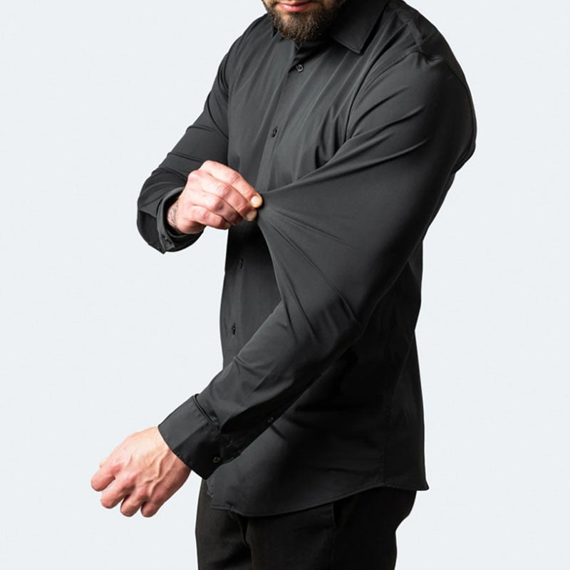 XS-5XL Elastic long-sleeved business shirt - 9 colours