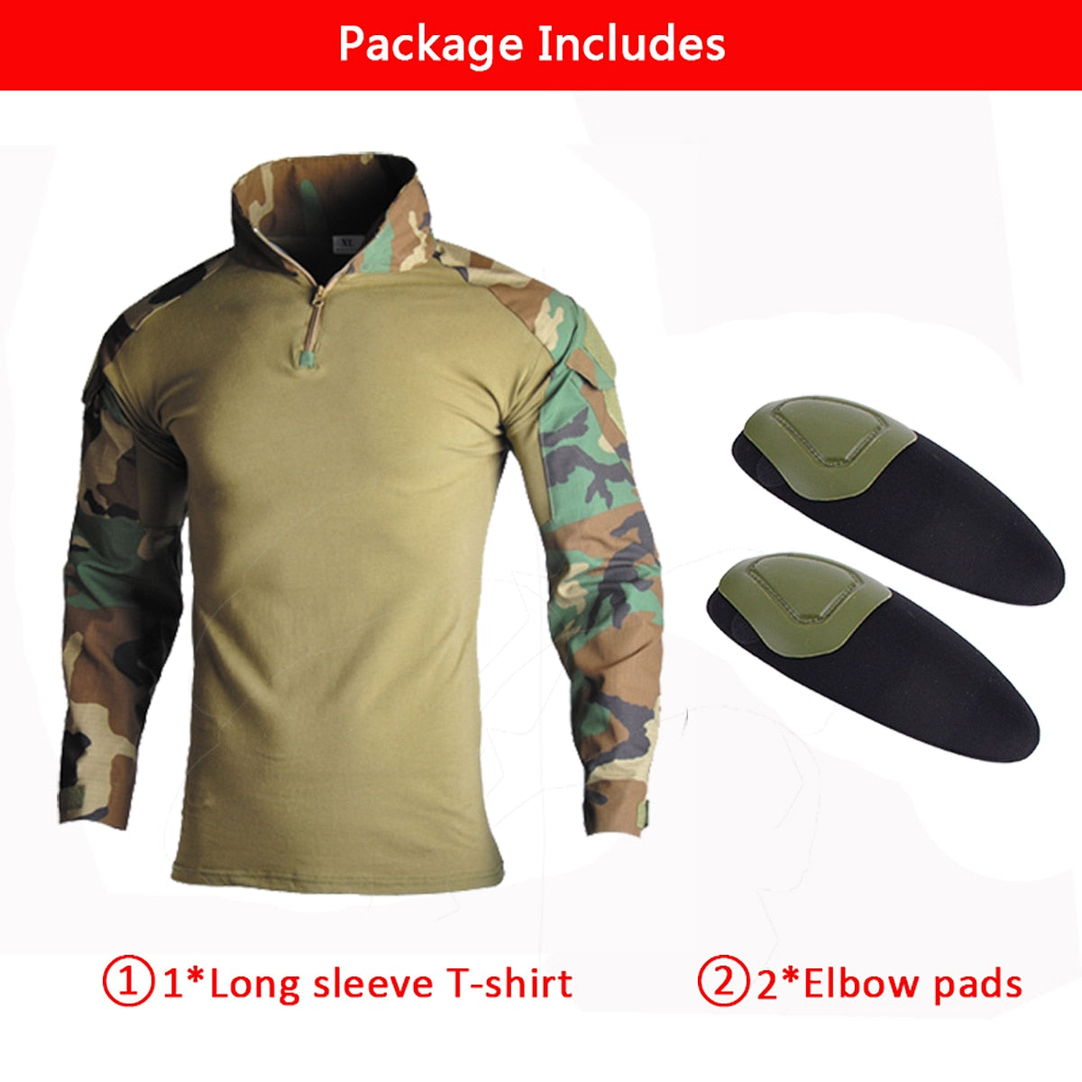 S-7XL Tactical/Military/Paintball Camo Suits + Pads