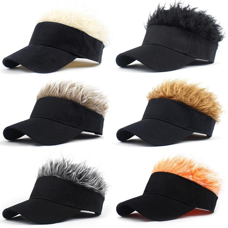 Visor Cap With Spiked Hair
