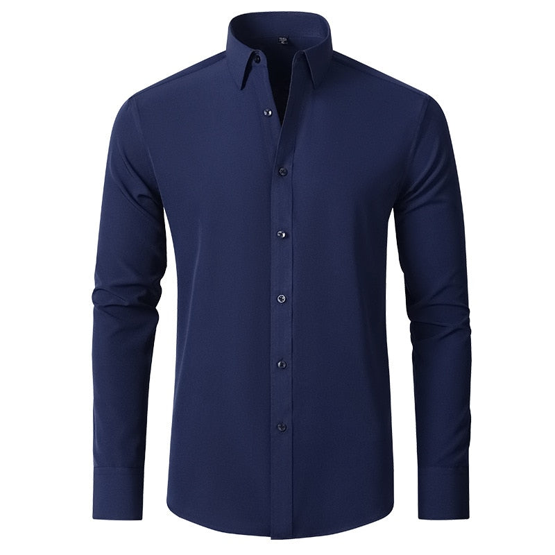 XS-5XL Elastic long-sleeved business shirt - 9 colours