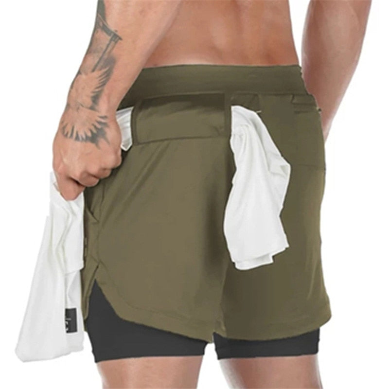 M-3XL 2 In 1 Gym Shorts - 17 COLOURS