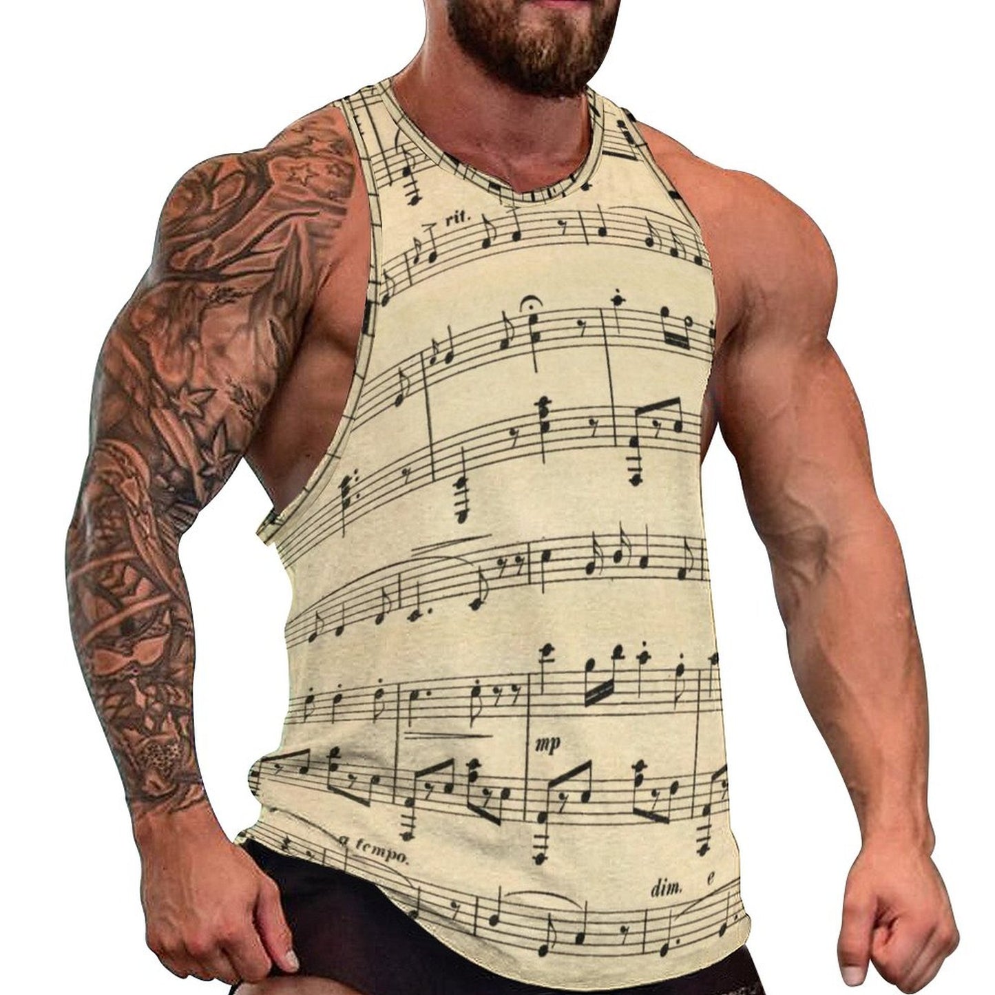 S-7XL  Music Notes Tank - 3 COLOURS