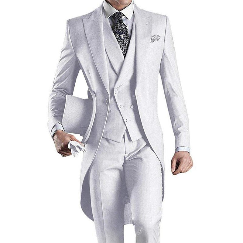 XS-4XL 3 Piece Tail Coat Tuxedo Suits  - 9 Colours