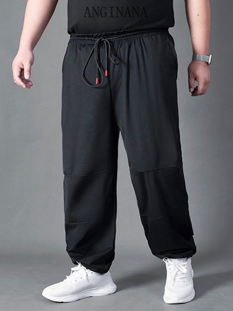 M-10XL Loose Black Elastic Pants