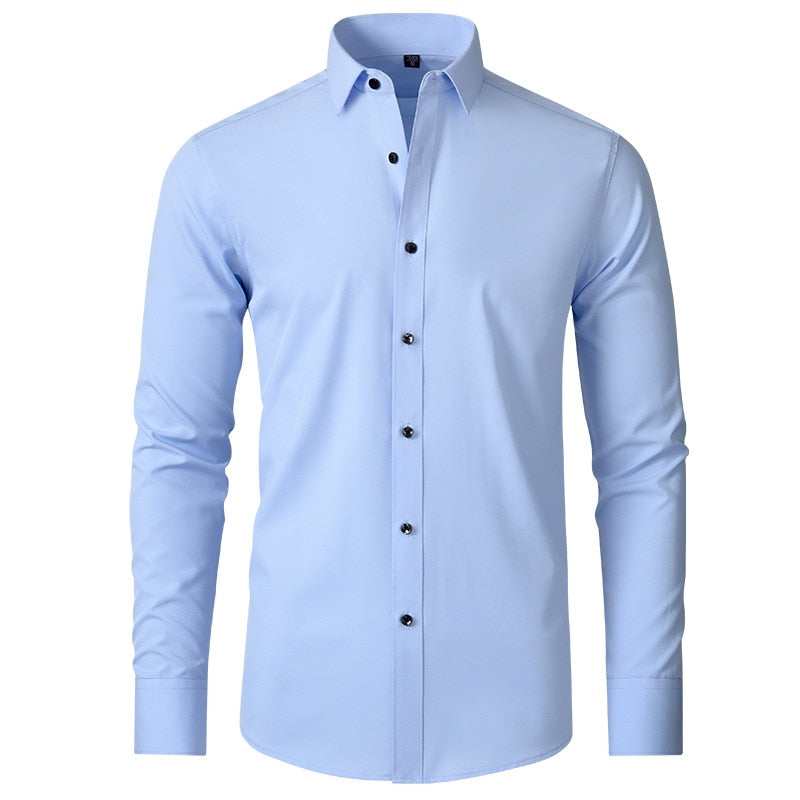 XS-5XL Elastic long-sleeved business shirt - 9 colours