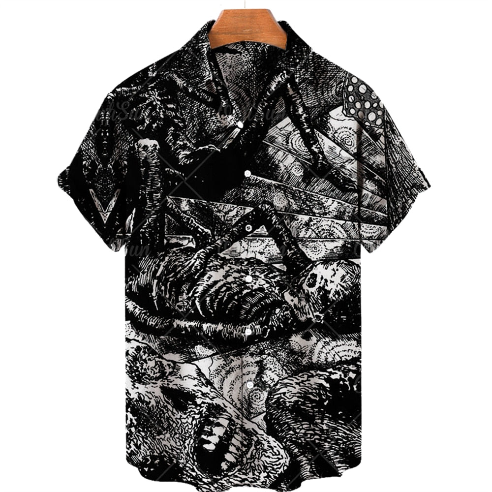 M-6XL Horror Pattern Designer Shirt - 3 STYLES